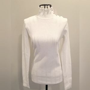 White House Black Market, Sweater, Size Small, Color Ecru Ivory.